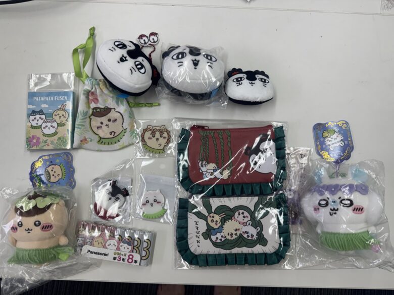 ハワイアンズのPOP UP STOREで購入したちいかわコラボグッズ一覧