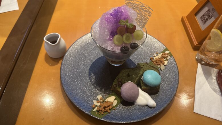 SAIDOで食べた紫陽花のかき氷と焼き菓子